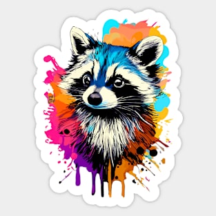 Raccoon Colourful - Cute Trash Panda Waschbär Sticker